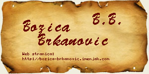 Božica Brkanović vizit kartica